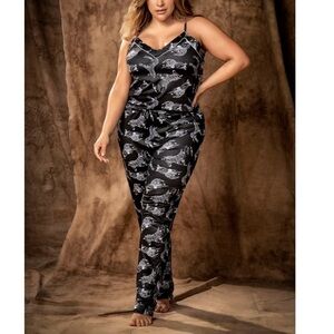 Brand New Mapale Full-Length Onesie Black White Zebra Animal Print Semi-Loose